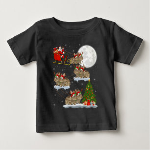 Camiseta De Bebé Gracioso árbol de alumbrado navideño Santa Riding
