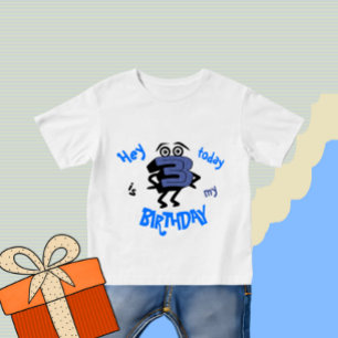 Camiseta De Bebé Gracioso azul número tres
