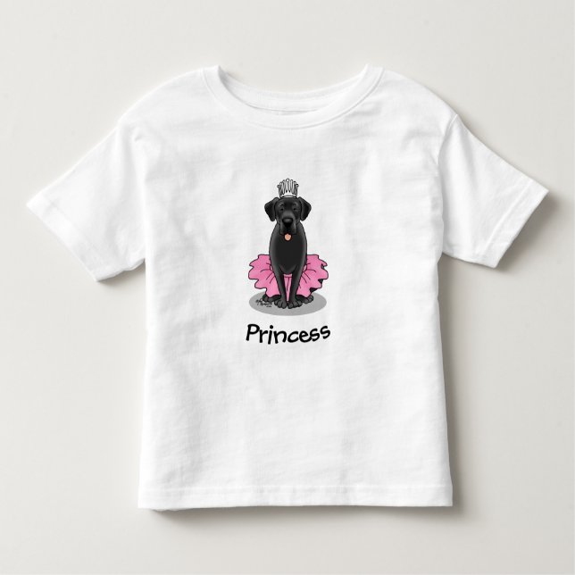 Camiseta De Bebé Gracioso ballet de perro Princesa Black Lab Recupe (Anverso)