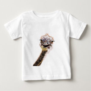 Camiseta De Bebé Gracioso bebé camiseta juguetona avestruz feliz - 