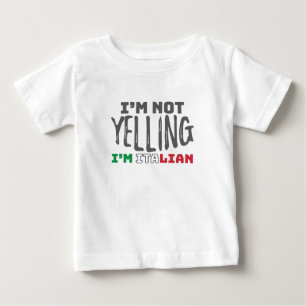 Camiseta De Bebé Gracioso Chiste italiano que no grita Italia crece