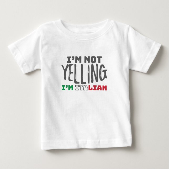 Camiseta De Bebé Gracioso Chiste italiano que no grita Italia crece (Anverso)