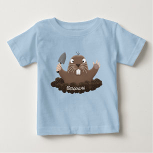 Camiseta De Bebé Gracioso gopher digging personalizado ilustracion