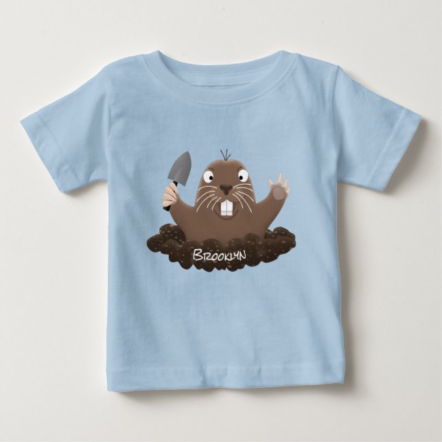 Camiseta De Bebé Gracioso gopher digging personalizado ilustracion (Anverso)