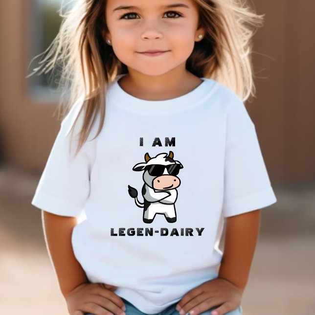 Camiseta De Bebé Gracioso Guay Cow Moo Soy Blanco Legendario (Funny Cool Cow Moo I Am Legendary White Baby T-Shirt)