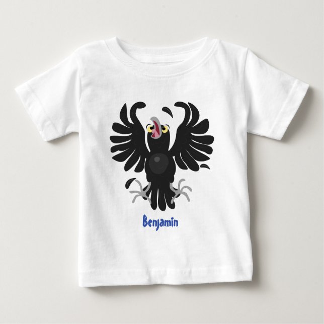 Camiseta De Bebé Gracioso ilustracion de personalizado de cuervos l (Anverso)