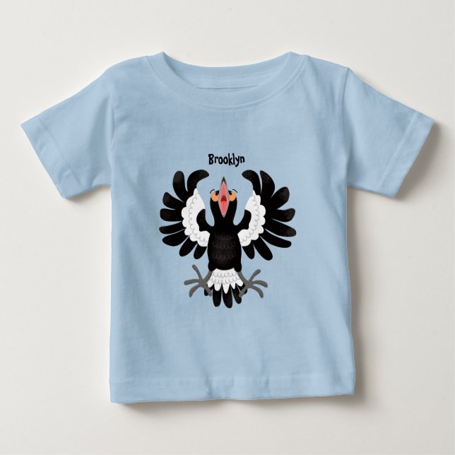 Camiseta De Bebé Gracioso ilustracion de personalizado magpie austr (Anverso)