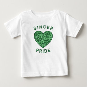 Camiseta De Bebé Gracioso jengibre pelirrojo Shamrock Green Heart
