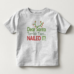 Camiseta De Bebé Gracioso lindo querido Santa Terrible Twos lo clav