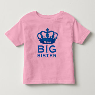 Camiseta De Bebé Gracioso nombre personalizado BIG SISTER Crown Gif