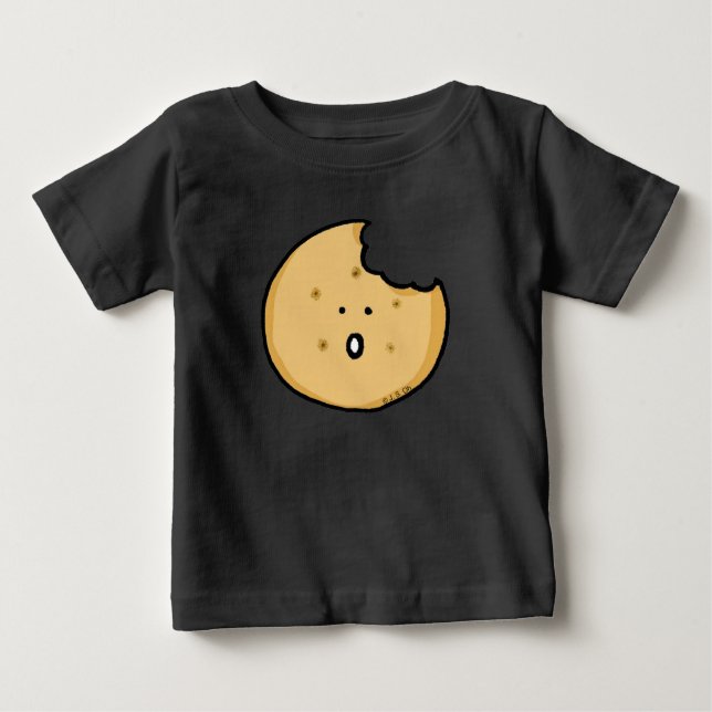 Camiseta De Bebé Gracioso Personalizado de cookies con Bite (Anverso)