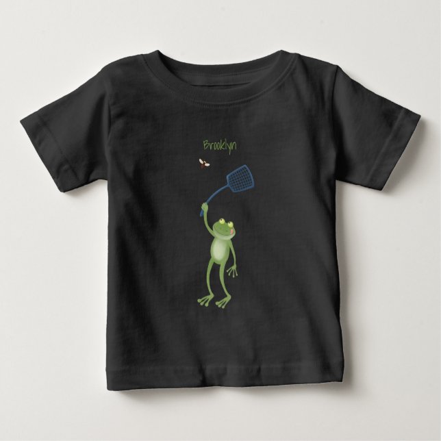 Camiseta De Bebé Gracioso personalizado de la mosca de la sartén ve (Anverso)