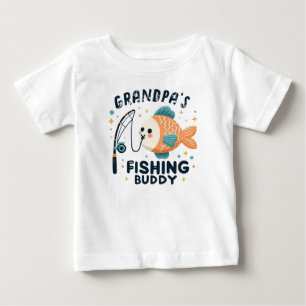 Camiseta De Bebé Gracioso pez bebé   Bebé del abuelo pescador
