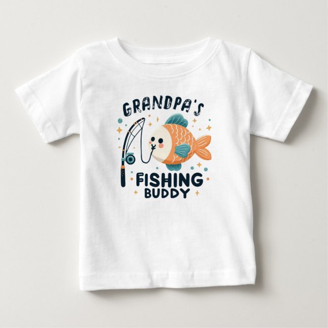 Camiseta De Bebé Gracioso pez bebé | Bebé del abuelo pescador (Anverso)