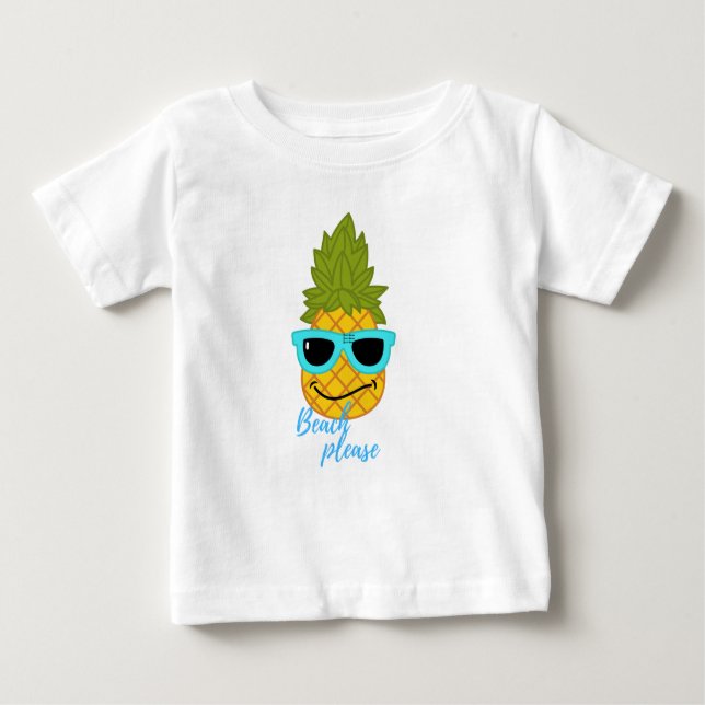 Camiseta De Bebé Gracioso Pineapple Chillante Con Gafas De Sol De V (Anverso)