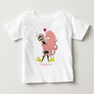 Camiseta De Bebé Gracioso pulpo abrazos buceo humor personalizado