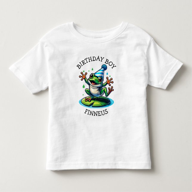 Camiseta De Bebé Gracioso Rana Tema Niño Cumpleaños (Anverso)