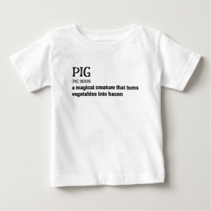 Camiseta De Bebé Gracioso regalo de cerdo y tocino de definición d
