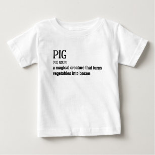 Camiseta De Bebé Gracioso regalo de cerdo y tocino de definición di