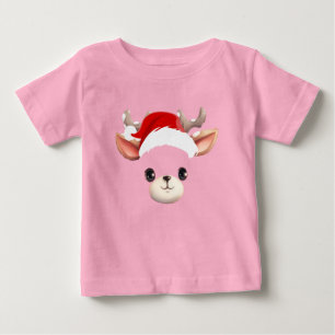Camiseta De Bebé Gracioso reno Face feliz Feliz Feliz Feliz Navidad