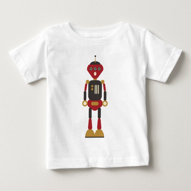 Camiseta De Bebé Gracioso Robot retro de 3 ojos (Anverso)