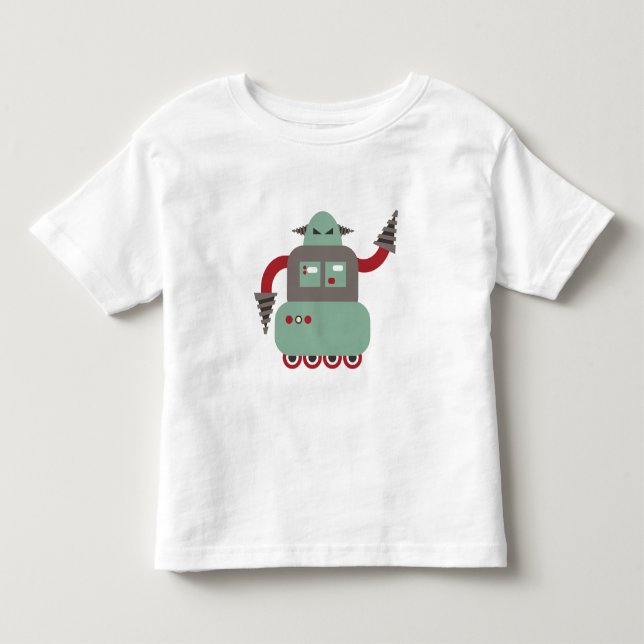 Camiseta De Bebé Gracioso Robot Retro Driller (Anverso)