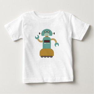Camiseta De Bebé Gracioso Robot Retro Roller