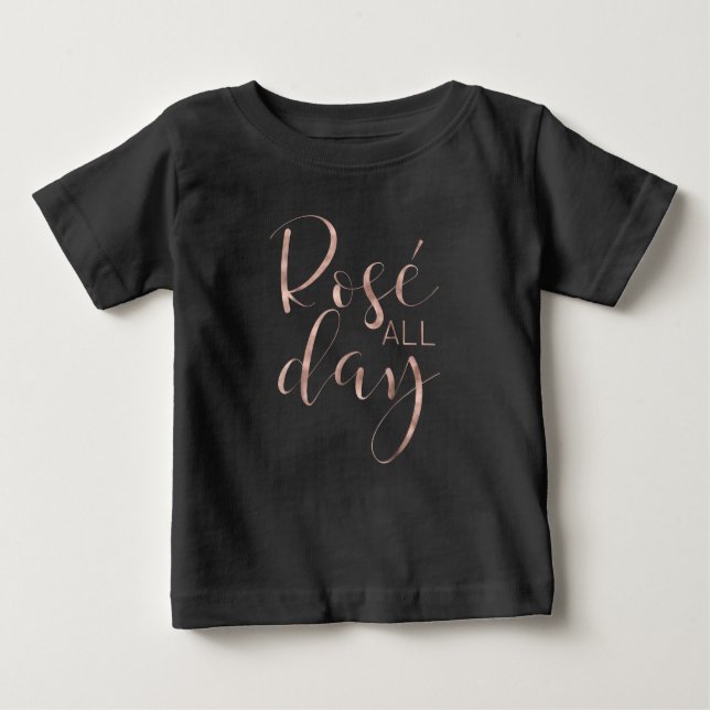 Camiseta De Bebé Gracioso Rosa Cute todo el día Wine Lover Gift (Anverso)