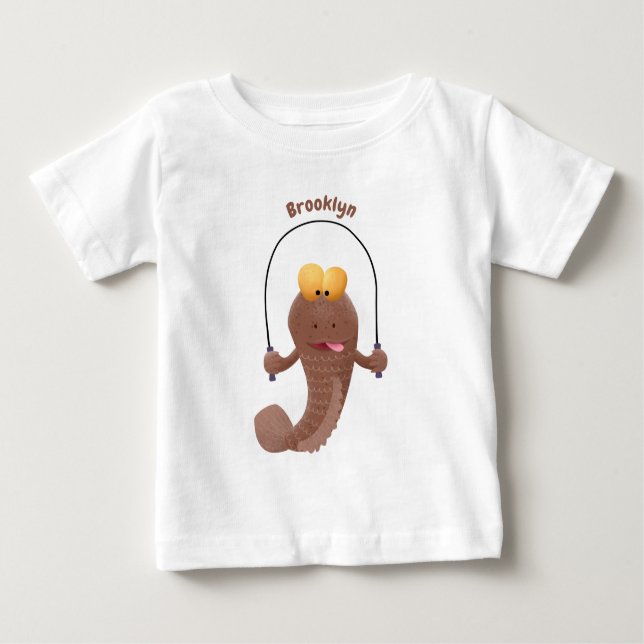 Camiseta De Bebé Gracioso saltando a la personalizado de pescado de (Anverso)