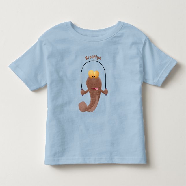 Camiseta De Bebé Gracioso saltando a la personalizado de pescado de (Anverso)