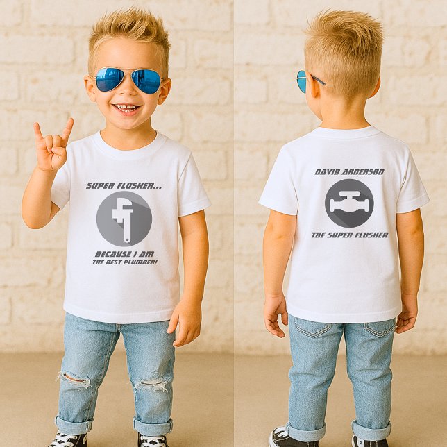 Camiseta De Bebé Gracioso Super Flusher Baby Plumber (Subido por el creador)