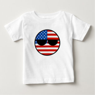 Camiseta De Bebé Gracioso Trenny Geeky USA Countryball