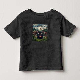 Camiseta De Bebé Gracioso UFO Gato de pie grande Selfie Niños Hombr