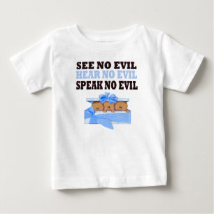 Camiseta De Bebé Graciosos Triplet Boys (Habla Oído No Ve Maldad)