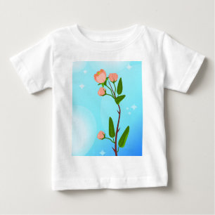 Camiseta De Bebé Gradiente azul del cielo con rama de primavera flo