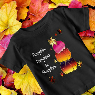 Camiseta De Bebé Gradiente de calabazas y calabazas, oro y textura 
