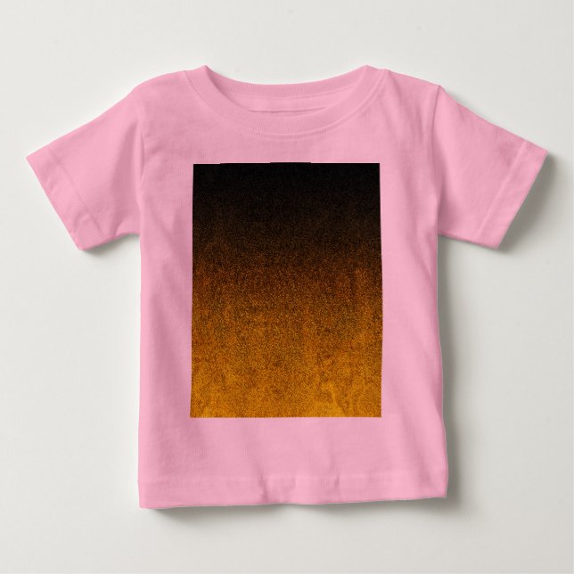 Camiseta De Bebé Gradiente de Purpurina amarillo y negro (Anverso)
