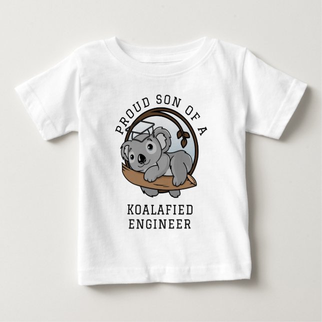 Camiseta De Bebé Graduación 2023 Ingeniero Personalizado Koala Bear (Anverso)