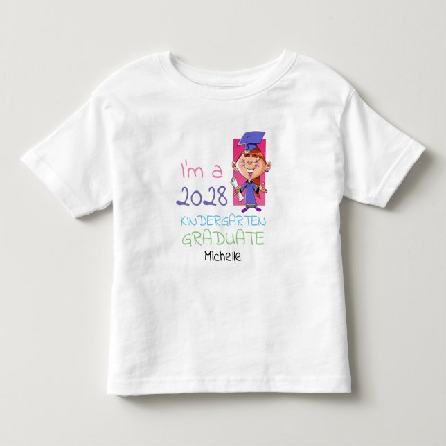 Camiseta De Bebé Graduado de jardín de infancia Chica Personalizado (Anverso)