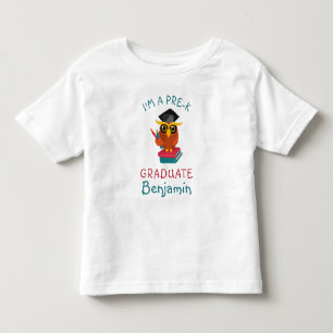 Camiseta De Bebé Graduado de Pre-K 2022 Búho Divertido Personalizad