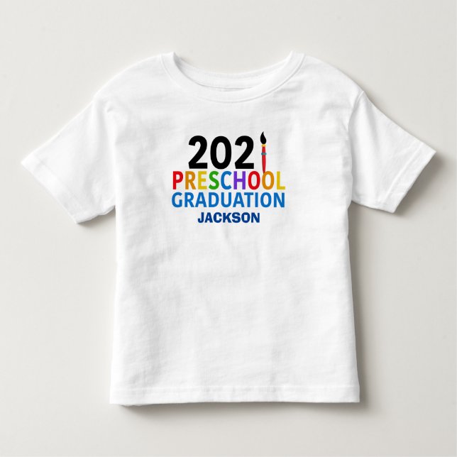 Camiseta De Bebé Graduado Personalizado de Graduación Preescolar 20 (Anverso)