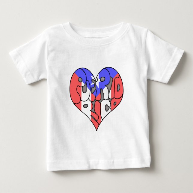 Camiseta De Bebé Graffiti Heart de Puerto Rico (Anverso)