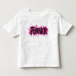 Camiseta De Bebé Graffiti Rosa caliente "PARA SIEMPRE"