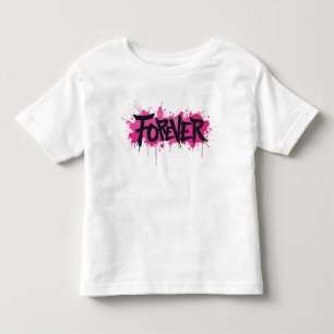 Camiseta De Bebé Graffiti Rosa caliente "PARA SIEMPRE"