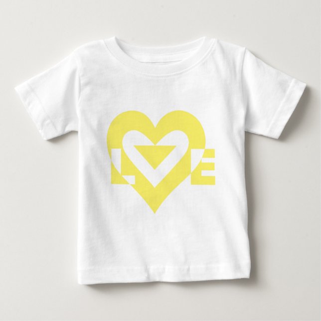 Camiseta De Bebé Gráfica de amor de Guay, amarillo (Anverso)