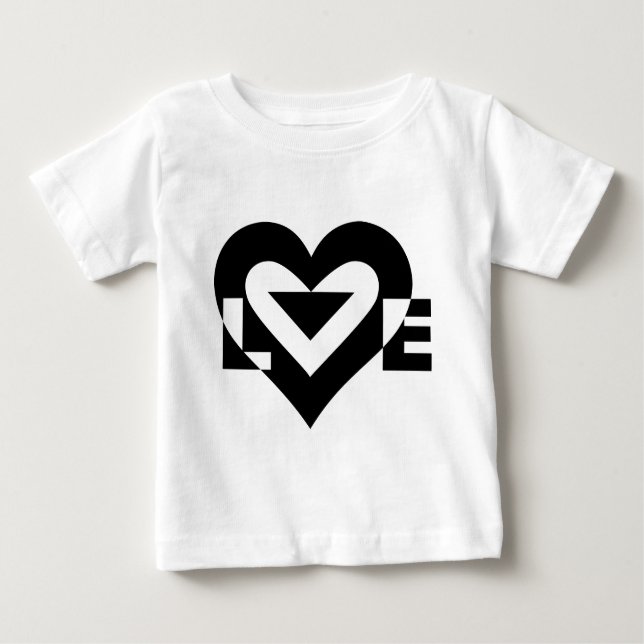 Camiseta De Bebé Gráfica de amor de Guay, negro (Anverso)
