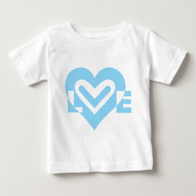 Camiseta De Bebé Gráfica de amor lindo en azul (Anverso)