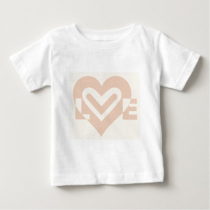 Camiseta De Bebé Gráfica de amor lindo en beige