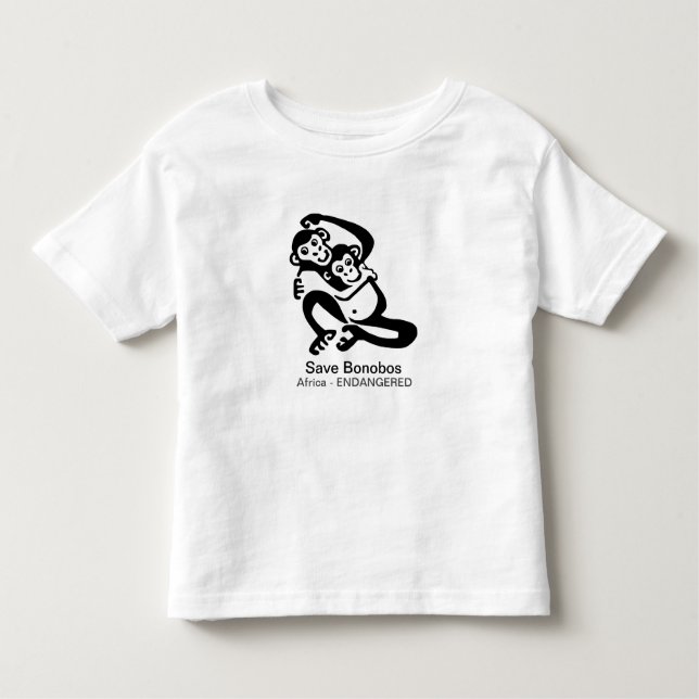 Camiseta De Bebé Gráfica de animales para salvar BONOBOS-Endangered (Anverso)
