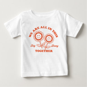 Camiseta De Bebé Gráfica de flor retro feliz